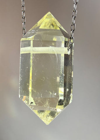 Citrine Quartz Crystal Necklace