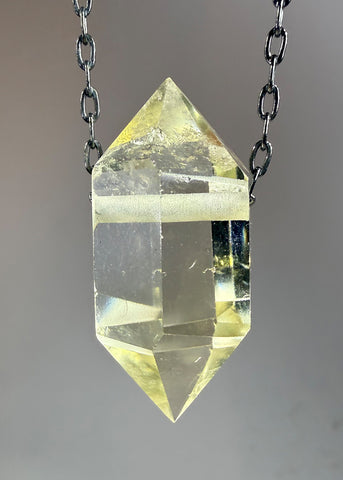 Citrine Quartz Crystal Necklace