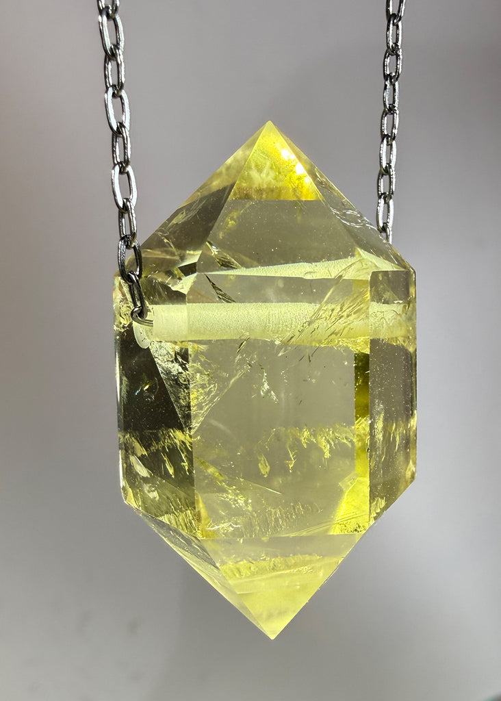 Citrine Quartz Crystal Necklace