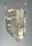 Quartz Crystal Necklace with Amphibole Inclusions