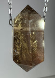 Gold Rutile Quartz Crystal Necklace
