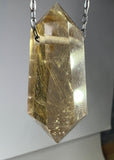 Gold Rutile Quartz Crystal Necklace
