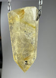 Gold Rutile Quartz Crystal Necklace