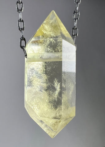 Citrine Quartz Crystal Necklace