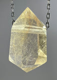 Gold Rutile Quartz Crystal Necklace