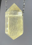 Gold Rutile Quartz Crystal Necklace