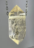 Gold Rutile Quartz Crystal Necklace