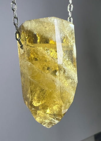 Citrine Quartz Crystal Necklace