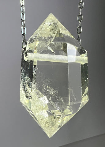 Citrine Quartz Crystal Necklace