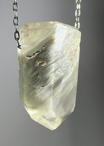 Quartz Crystal Necklace with Amphibole Inclusions