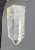 Quartz Crystal Necklace with Amphibole Inclusions