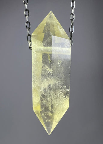 Citrine Quartz Crystal Necklace