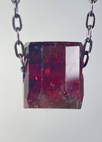 Pink Tourmaline Crystal Necklace