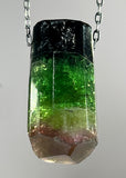 Indicolite Blue, Black, and  Pink Tourmaline Crystal Necklace