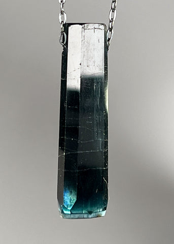 Indicolite Blue Tourmaline Crystal Necklace