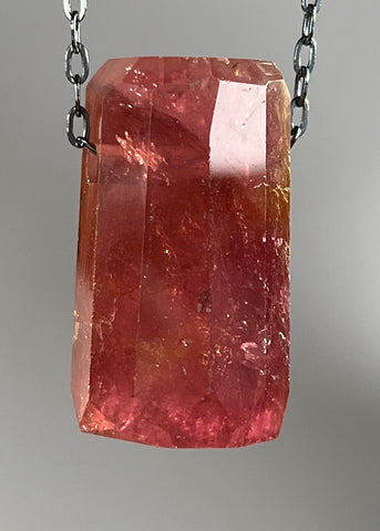 Pink Tourmaline Crystal Necklace