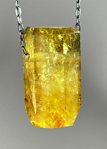 Citrine Quartz  Crystal Necklace