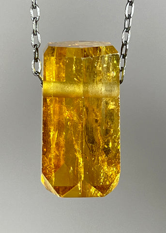 Citrine Quartz  Crystal Necklace