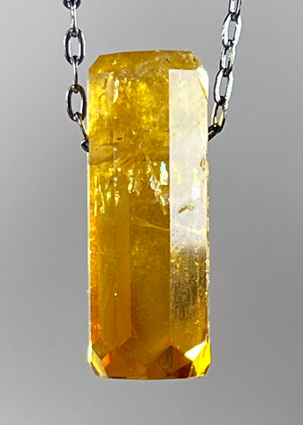 Citrine Quartz  Crystal Necklace