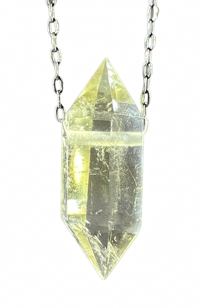 Extra Large Double Terminated Crystal Quartz Pendant – Buddha Blossom Jewels