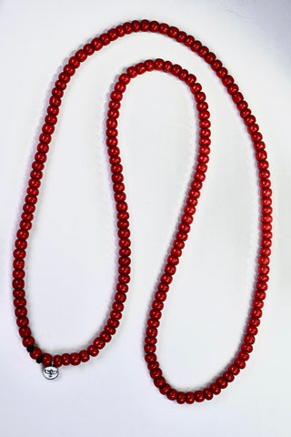 Antique Glass Red Bead Necklace