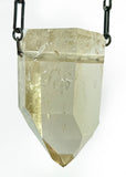 Pale Citrine Quartz Crystal Necklace