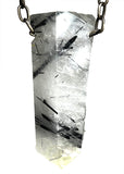 Black Rutile Quartz Crystal Necklace