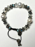 Pearl with Moonstone and Labradorite Bracelet