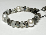 Pearl with Moonstone and Labradorite Bracelet