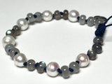 Pearl with Moonstone and Labradorite Bracelet