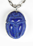 Lapis Lazuli Carved Sacred Scarab Amulet