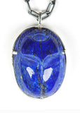 Lapis Lazuli Carved Sacred Scarab Amulet