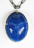 Lapis Lazuli Carved Sacred Scarab Amulet