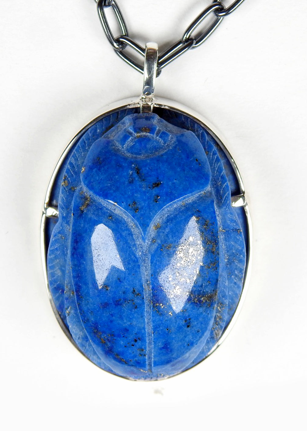 Lapis Lazuli Carved Sacred Scarab Amulet – Joseph Brooks Jewelry