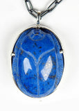 Lapis Lazuli Carved Sacred Scarab Amulet