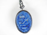 Lapis Lazuli Carved Sacred Scarab Amulet