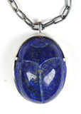 Lapis Lazuli Carved Sacred Scarab Amulet