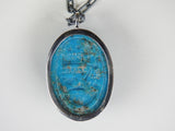 Kingman Arizona Turquoise Carved Sacred Scarab Amulet