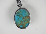 Kingman Arizona Turquoise Carved Sacred Scarab Amulet