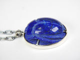 Lapis Lazuli Carved Sacred Scarab Amulet