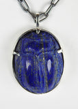 Lapis Lazuli Carved Sacred Scarab Amulet