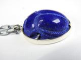 Lapis Lazuli Carved Sacred Scarab Amulet