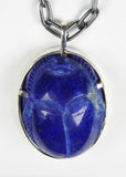 Lapis Lazuli Carved Sacred Scarab Amulet