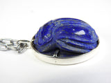 Lapis Lazuli Carved Sacred Scarab Amulet