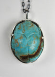 Kingman Arizona Turquoise Carved Sacred Scarab Amulet