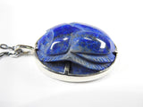 Lapis Lazuli Carved Sacred Scarab Amulet