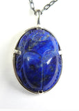 Lapis Lazuli Carved Sacred Scarab Amulet