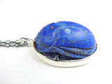 Lapis Lazuli Carved Sacred Scarab Amulet