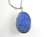 Lapis Lazuli Carved Sacred Scarab Amulet