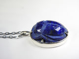 Lapis Lazuli Carved Sacred Scarab Amulet